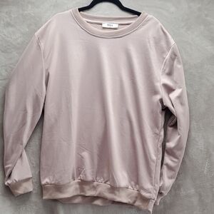 ONFERS | xl WOMEN LONG SLEEVE OVERSIZED CREW NECK SWEATER | BLUSH PINK